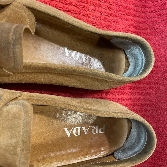 Prada Mens Loafers All Leather Upper and Out Soles Brown Made In Italy - Picture 13 of 16